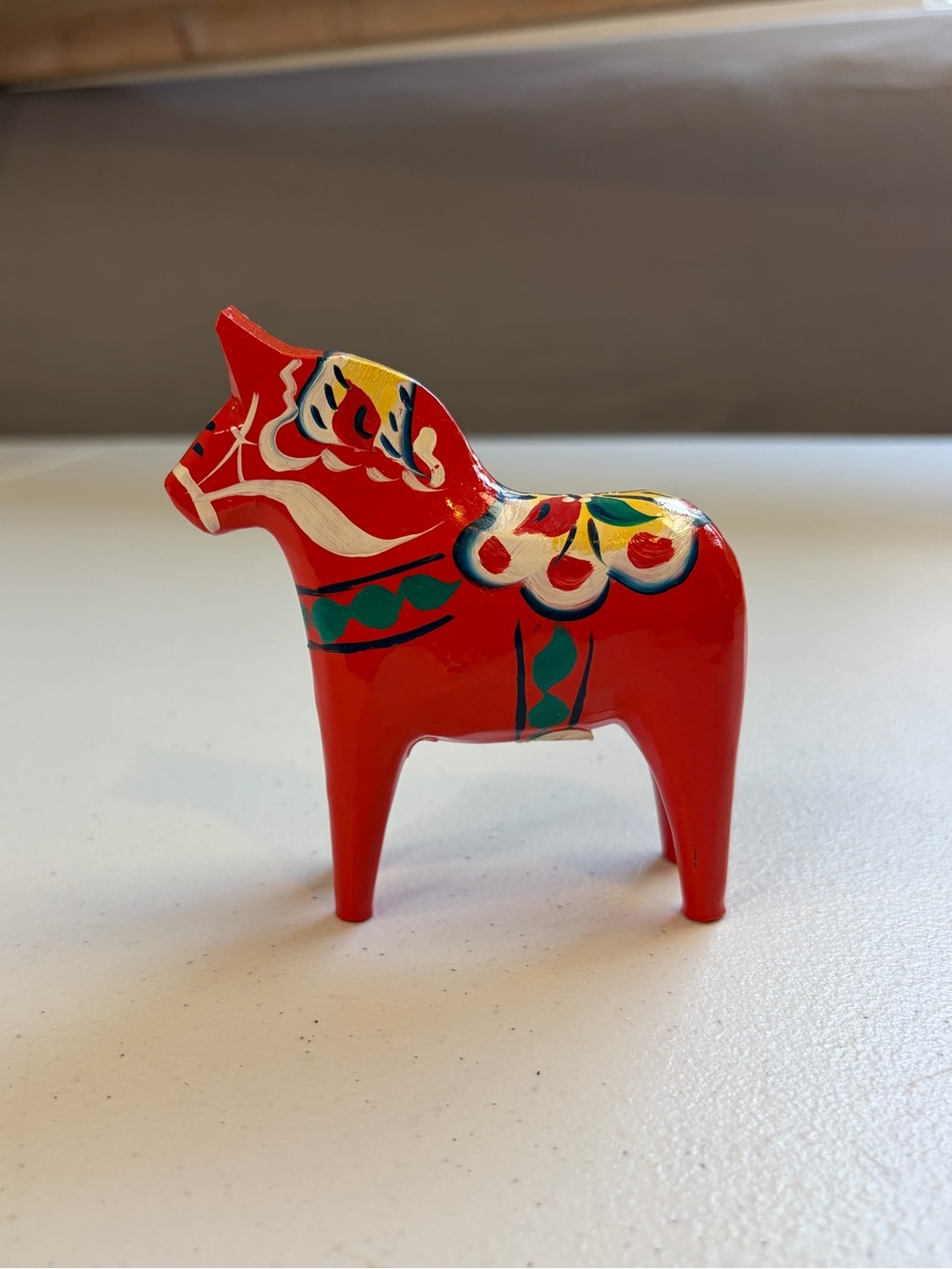 Vintage Red 4" Wooden Painted Horse Akta Dala Hemslojd Grannas A Olsson Sweden